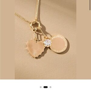 NWT Anthropologie Gold Charm Necklace